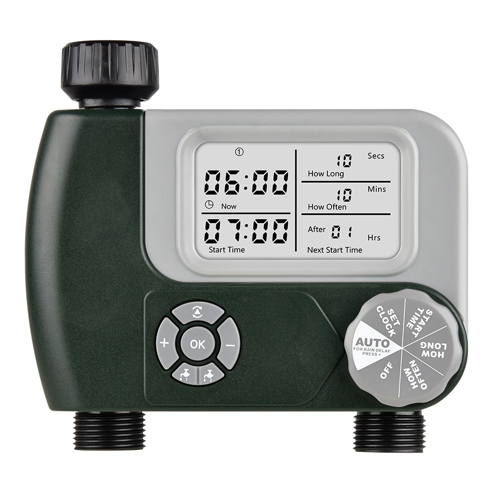 Timer Dual Outlet - جهاز تحكم في الري للحدائق الخارجية،