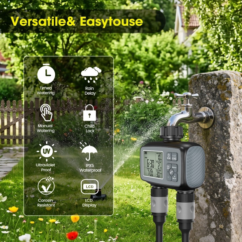 مؤقت ري ذكي مع صمام مزدوج، جها - مراجعة Timer Dual Outlet وسعره